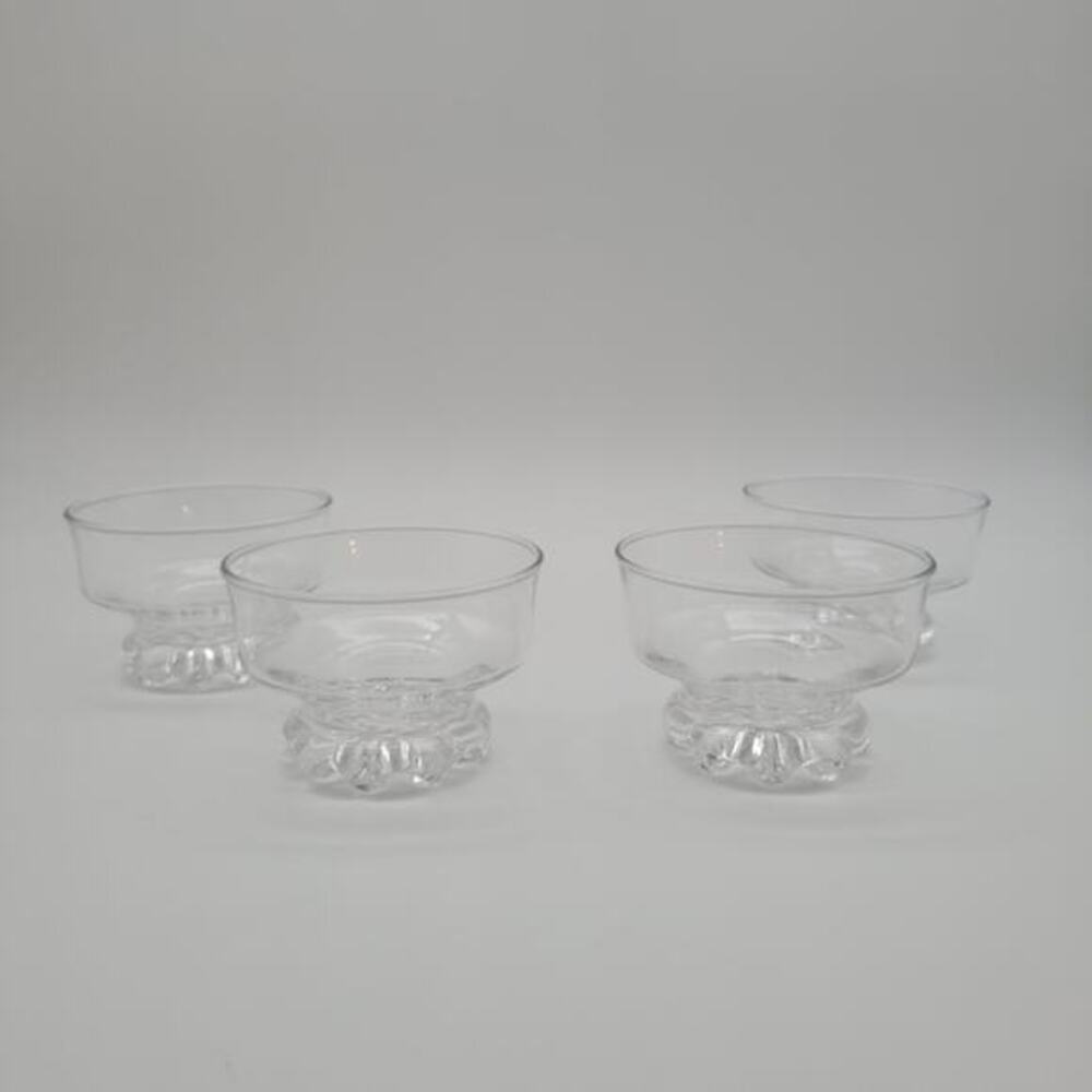 Set of 4 Studio Nova‎ Traditional Footed 8oz Dessert Bowls Clear Glass 4"